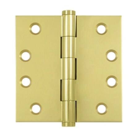 Patioplus 4 x 4 in. Square Hinges- Bright Brass, Solid Brass, 2PK PA3850936